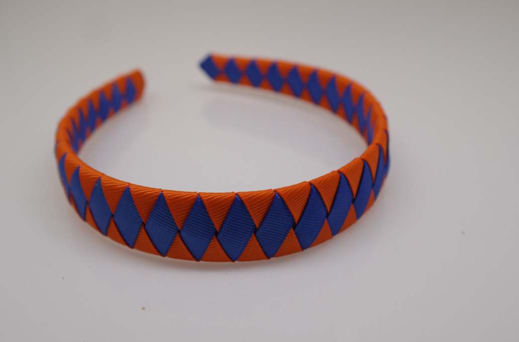 Woven headbands Colors: Russet Orange, Royal